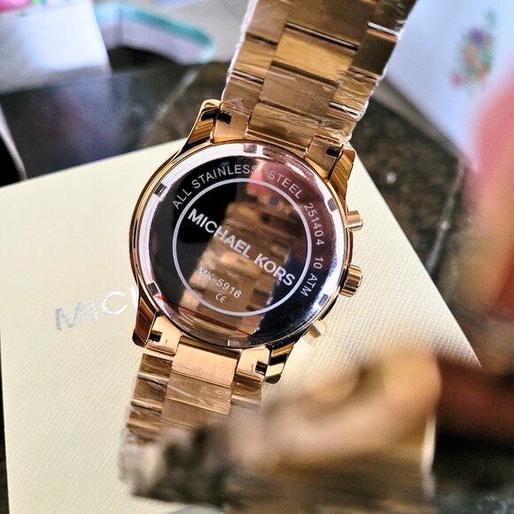 Michael Kors Women's MK5916 Cooper Chronograph Gold Watch - Picture 4 of 6